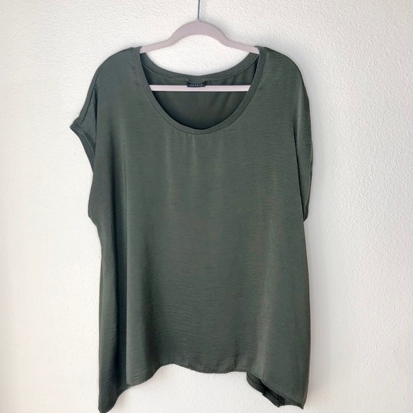 torrid Tops - Torrid. Olive green scoop neck, point hem Tee